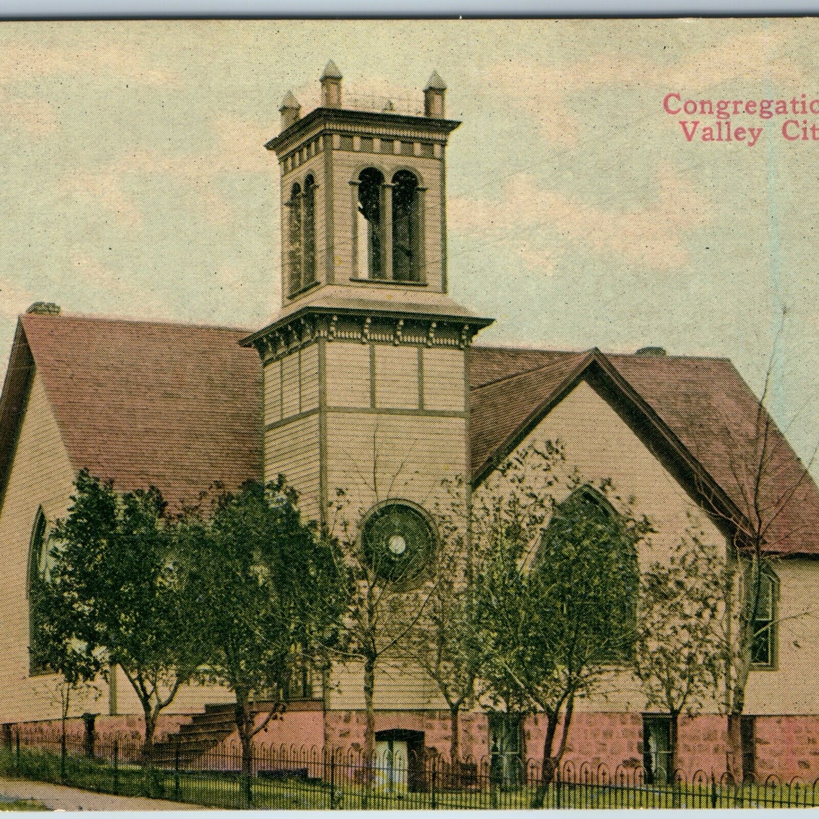 c1910s Valley City, ND Congretional Church Building Pub City Drug Store ZIM A200