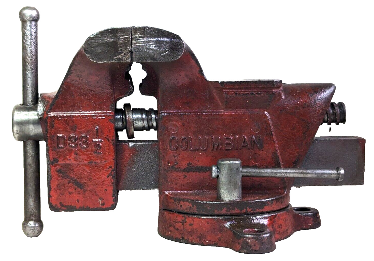 Vintage Columbian No.D33-1/2 swivel anvil bench vise