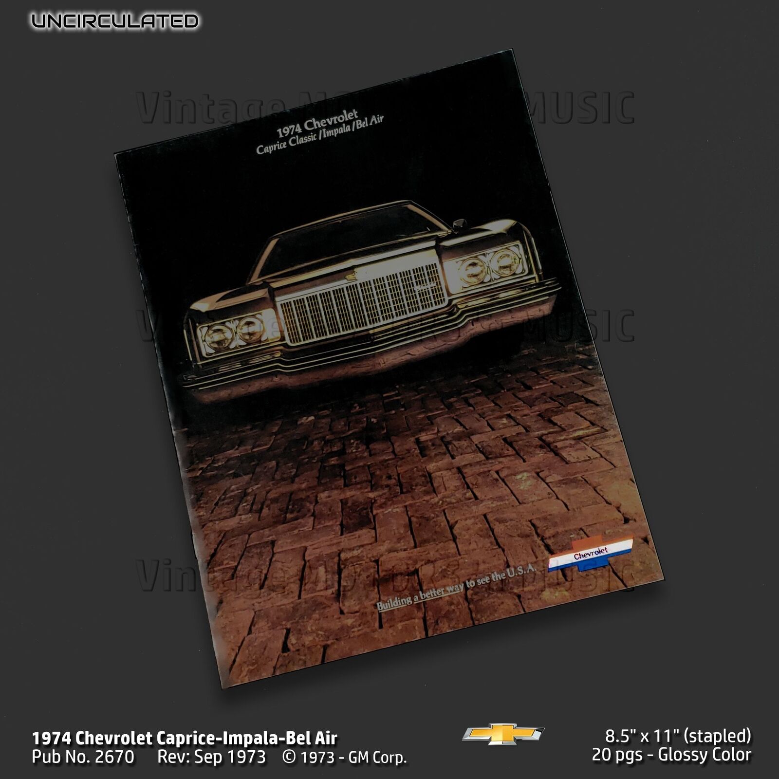 UNCIRCULATED 1974 Chevrolet Caprice-Impala-BelAir Brochure 20 pg #2670 Rev 9/73