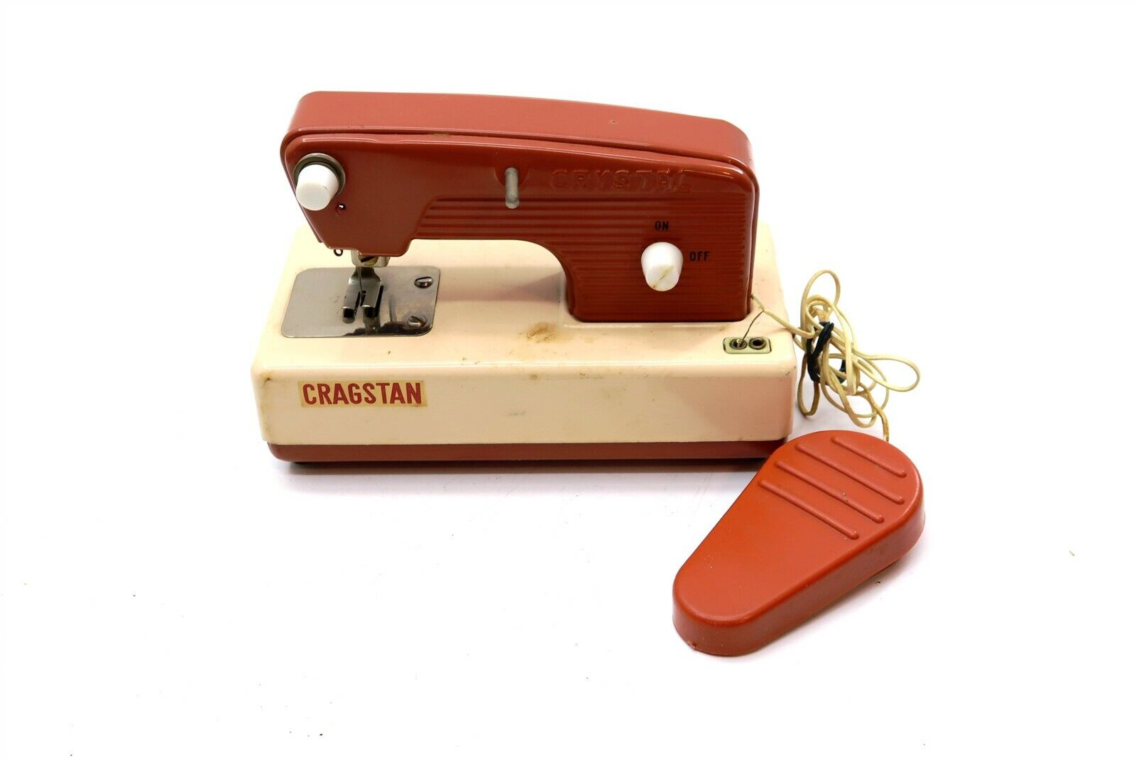 Vintage CRAGSTAN CRYSTAL Sewing Machine Toy / Miniature ~ Battery Operated Works