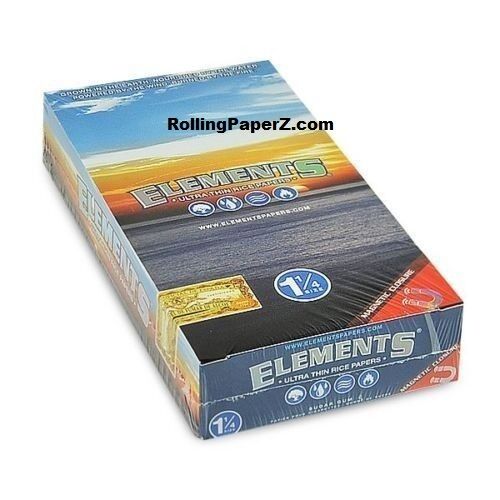 Fully Sealed BOX of 25 packs ELEMENTS 1 1/4 1.25 Ultra Thin Rice Rolling papers