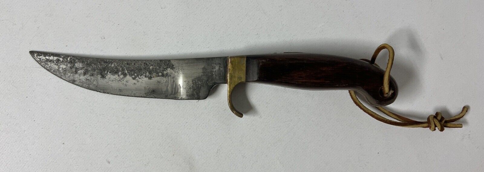 Vintage Olsen OK Howard City Mich. Hunting Knife w/ Original Leather Strap