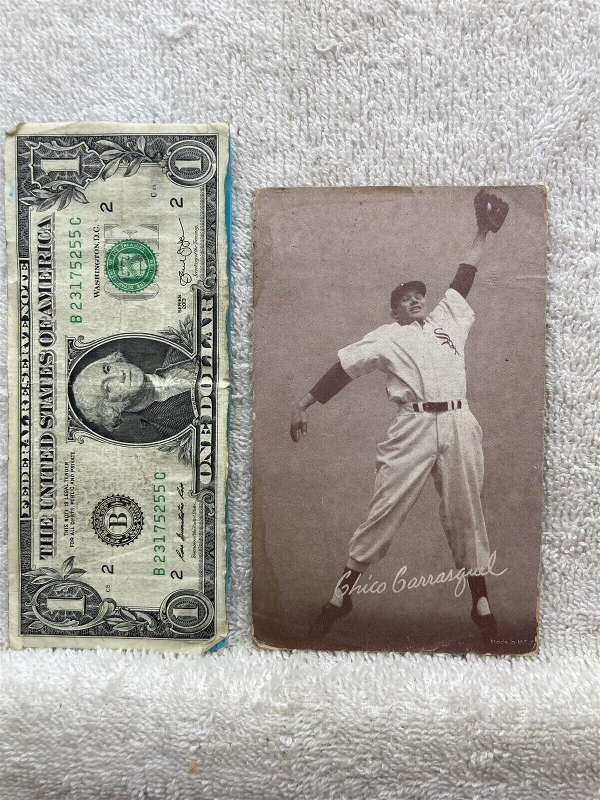 1947-1966 Baseball Exhibit Card, Chico Carrasquel, Chicago White Sox, Jumping