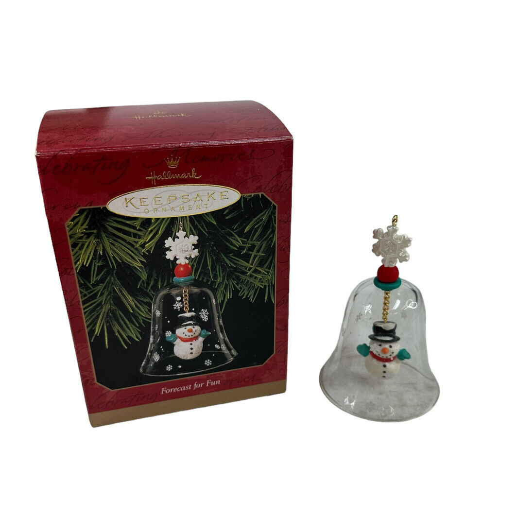 Forecast For Fun 1999 Hallmark Keepsake Ornament in Original Box Snowman Bell