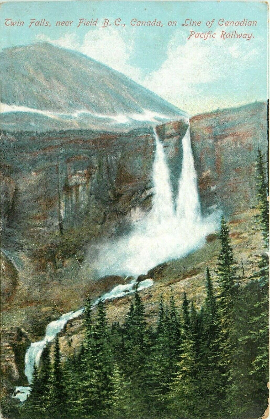 Twin Falls Canadian Pacific Railway British Columbia BC Postcard