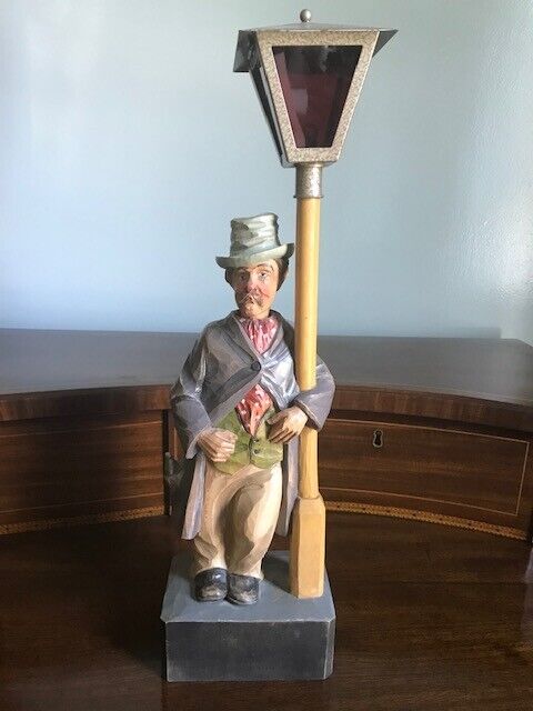 Rare Karl Griesbaum carved German Whistler Lamp Post in Working Condition