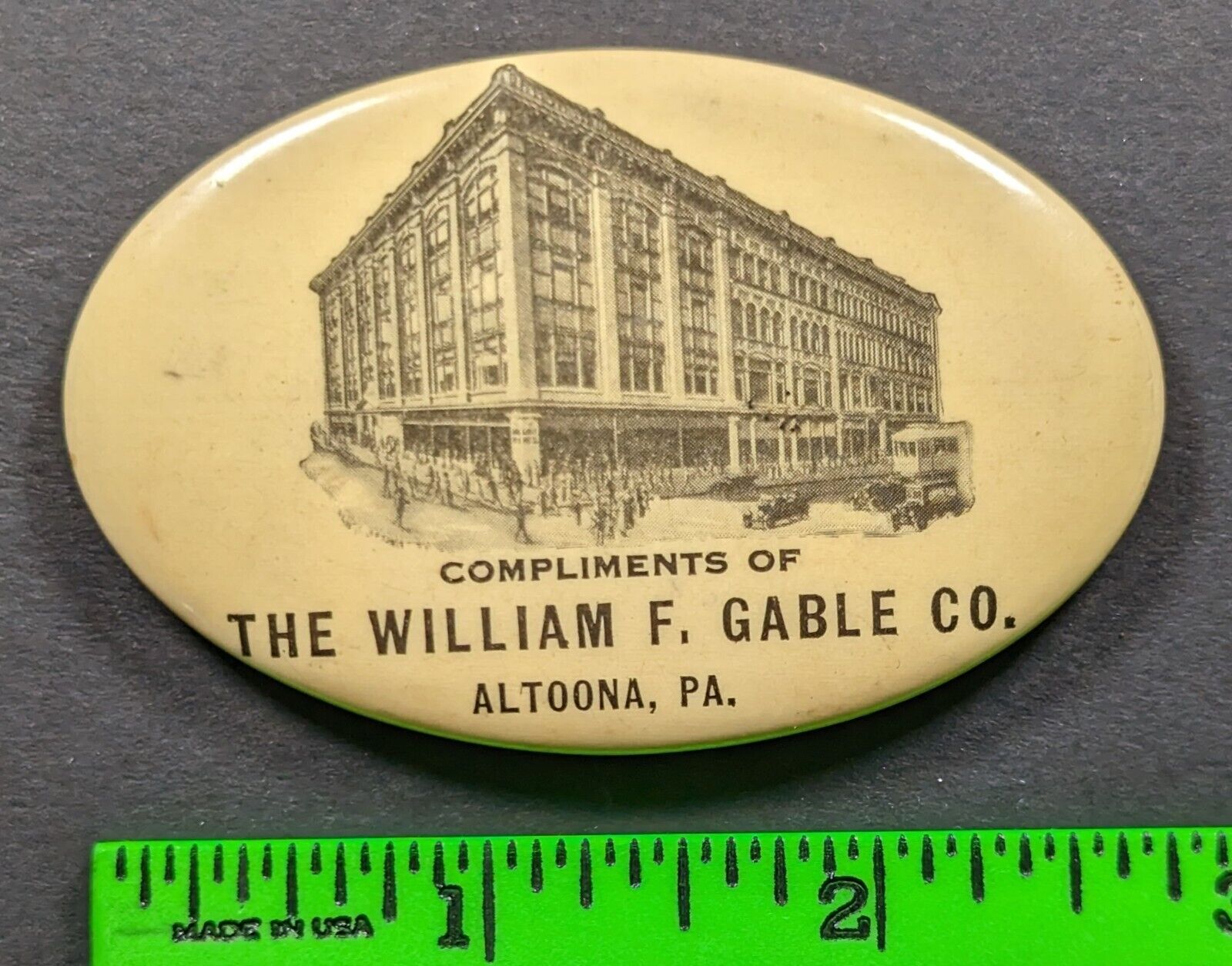 Vintage Gable Department Store Altoona PA Advertising Pocket Mirror