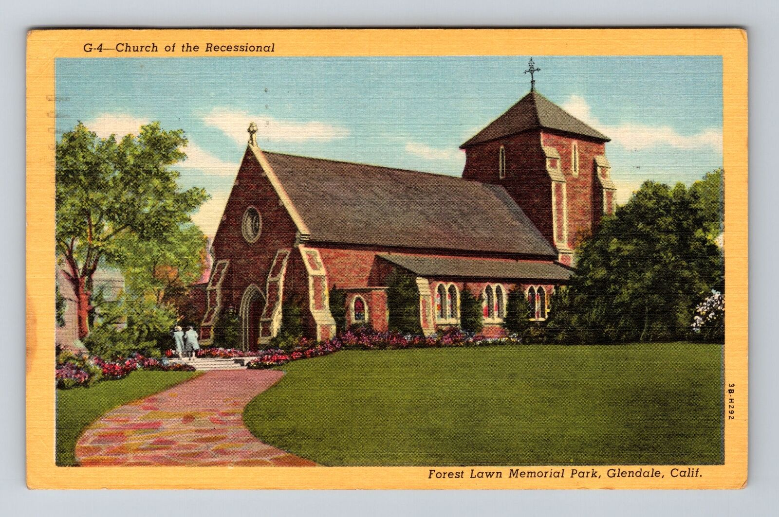 Glendale CA-California, Church of the Recessional c1953 Antique Vintage Postcard