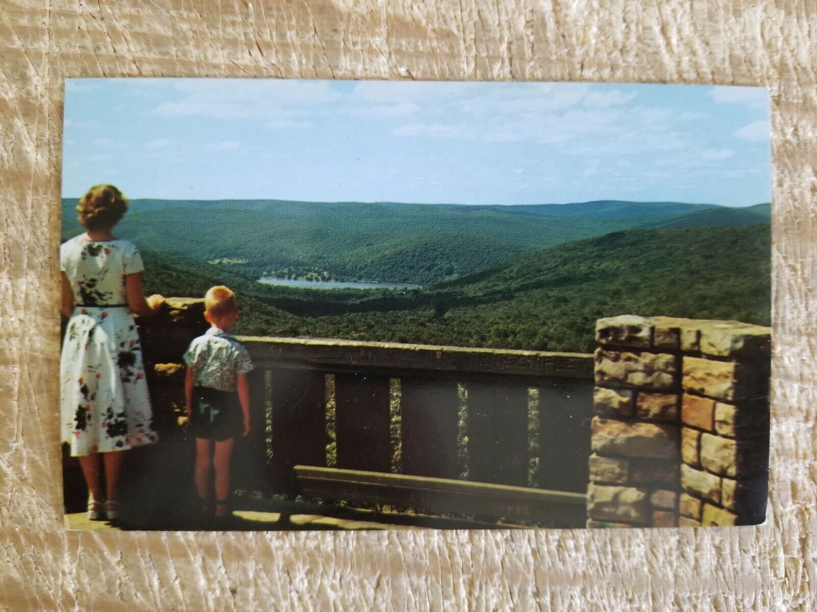THE VIEW OF RED HOUSE LAKE,STONE OBSERVATION TOWER IN SOUTHWESTERN NY.VTG UNUSED