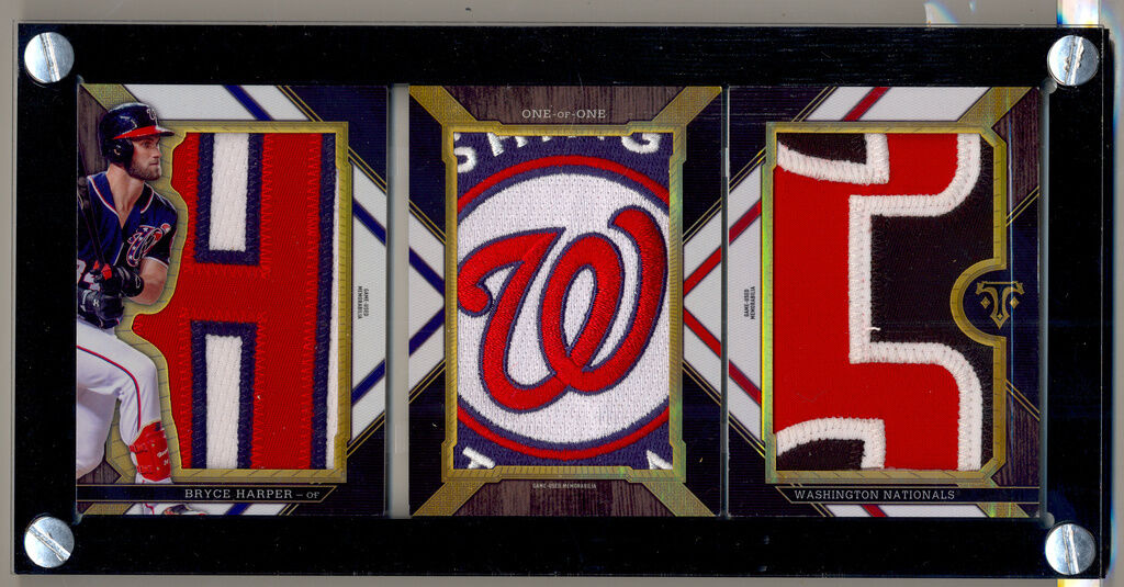 2016 Topps Triple Threads BRYCE HARPER GU Jersey Number Logo Patch Booklet # 1/1
