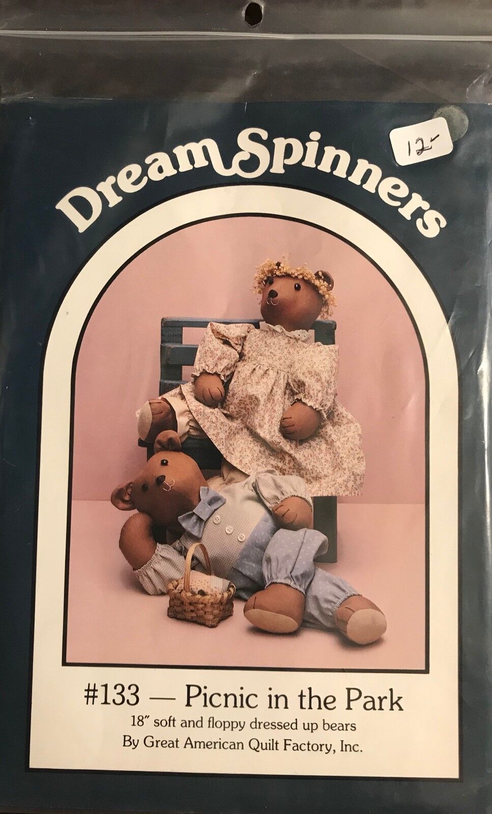 Dream Spinners PATTERN ONLY Picnic in the Park Dressed Up Stuffed Bears Animals