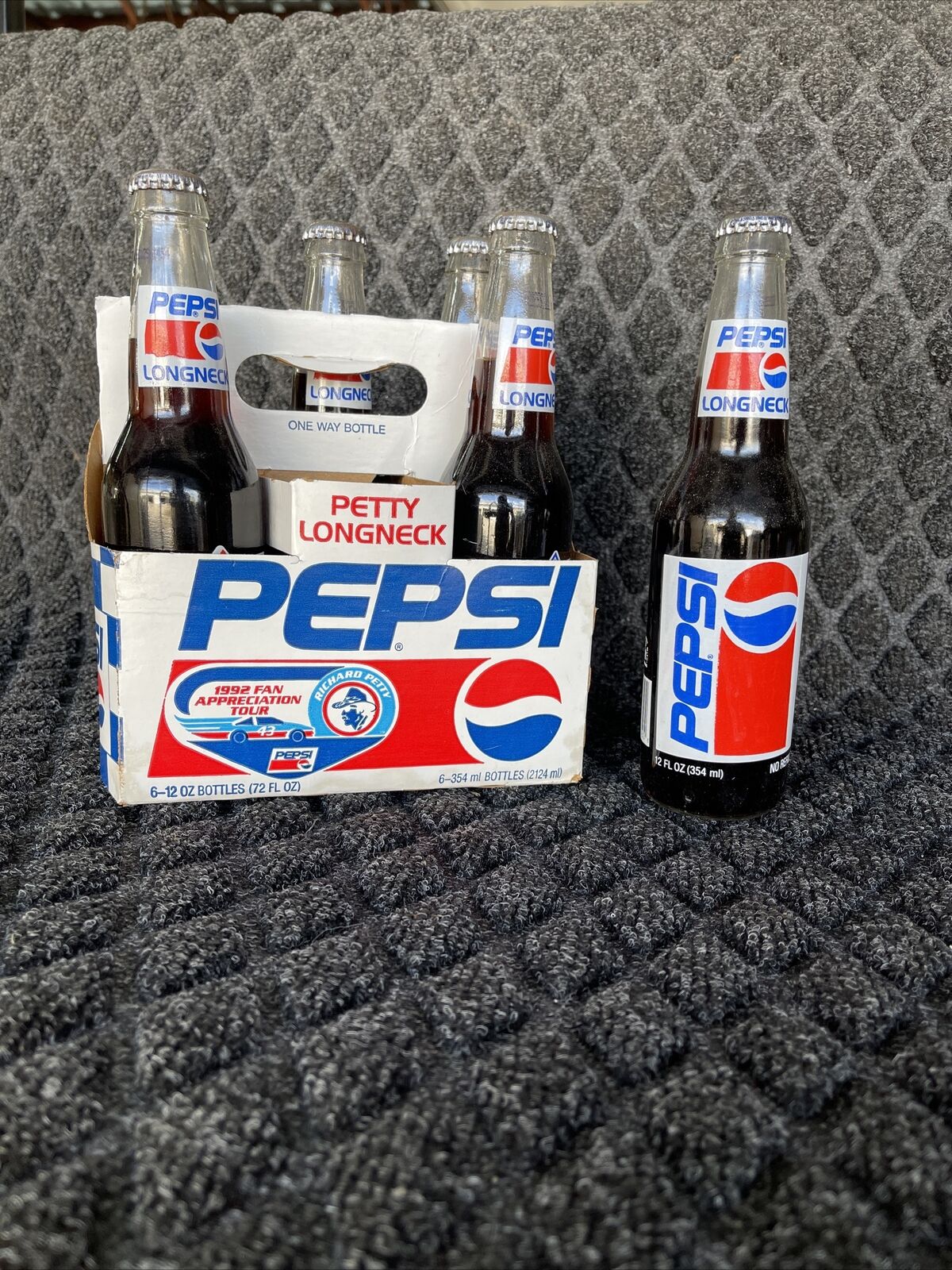 🔥Richard Petty Pepsi Bottle SET  of 6 Seven Time Nascar Champion.The King🇺🇸