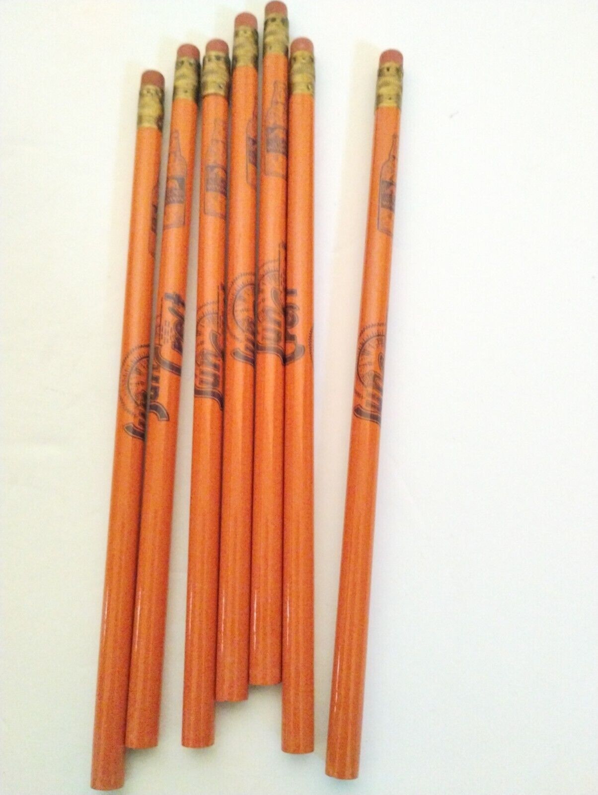 Vintage Unsharpened Sun Crest (soda) Pencils W/Erasers-Lot of 7