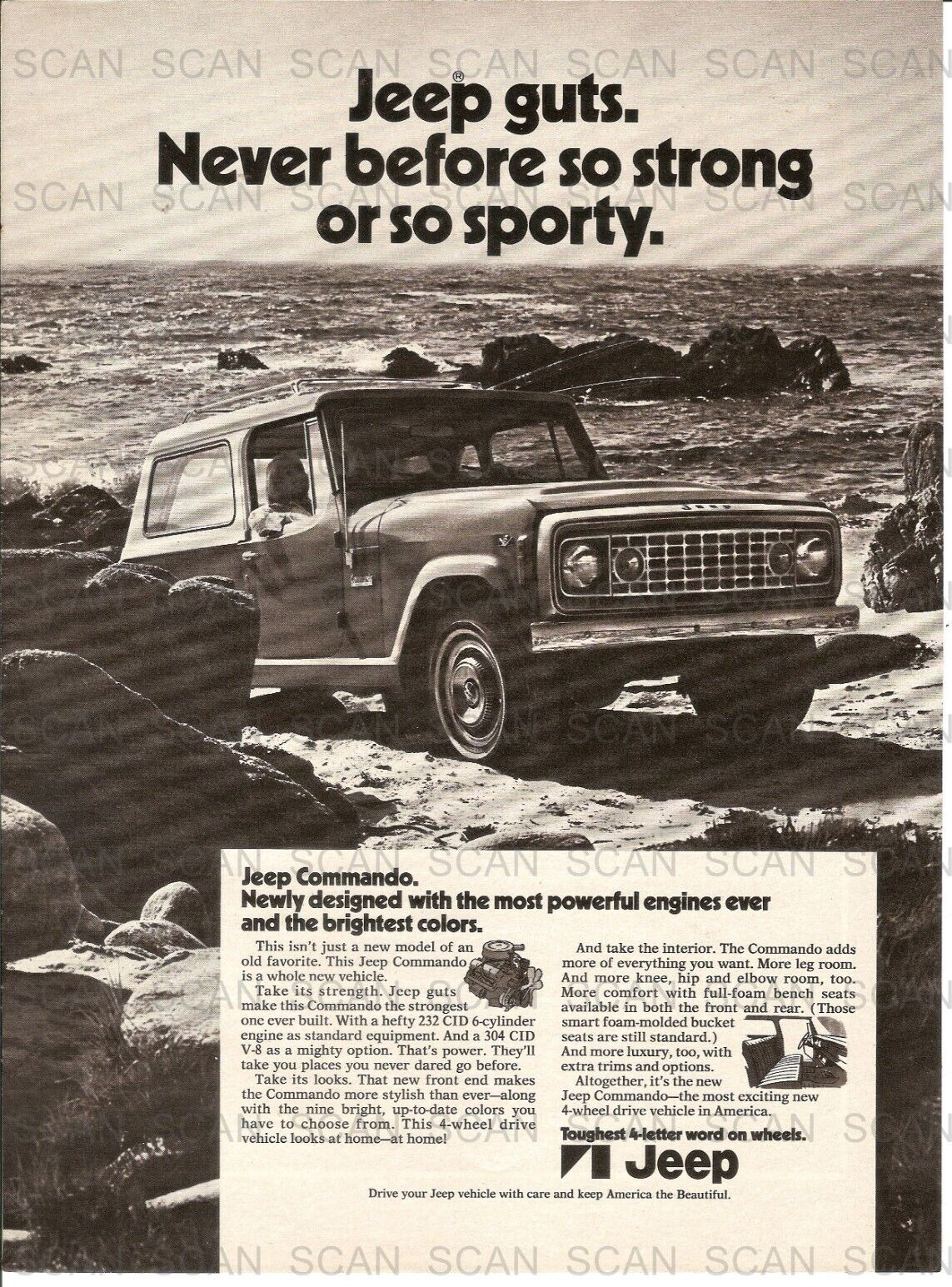 1971 Jeep Commando Vintage Magazine Ad   \'Jeep Guts\'