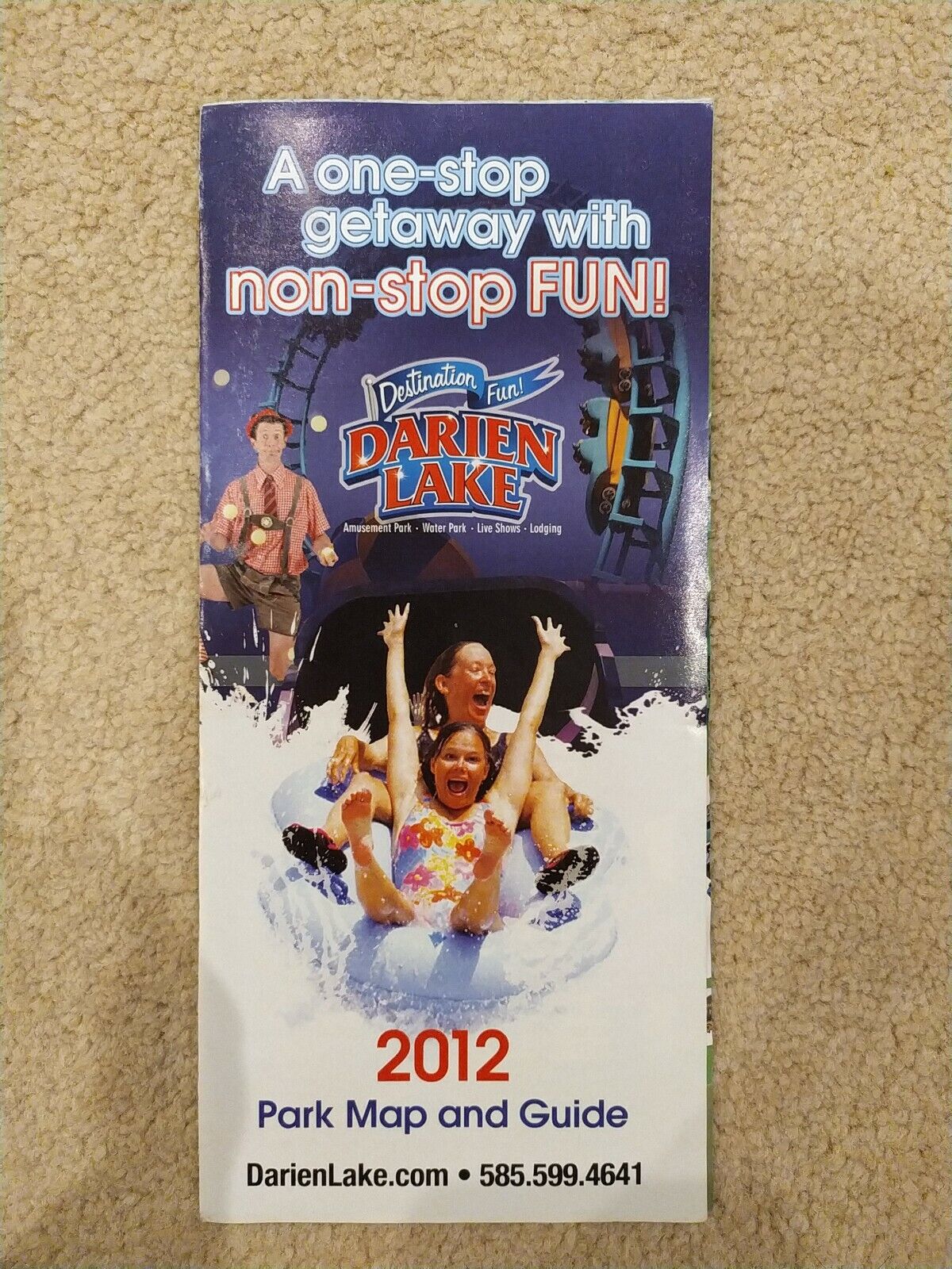 Darien Lake 2012 Theme Park Map And Guide - Immaculate Condition