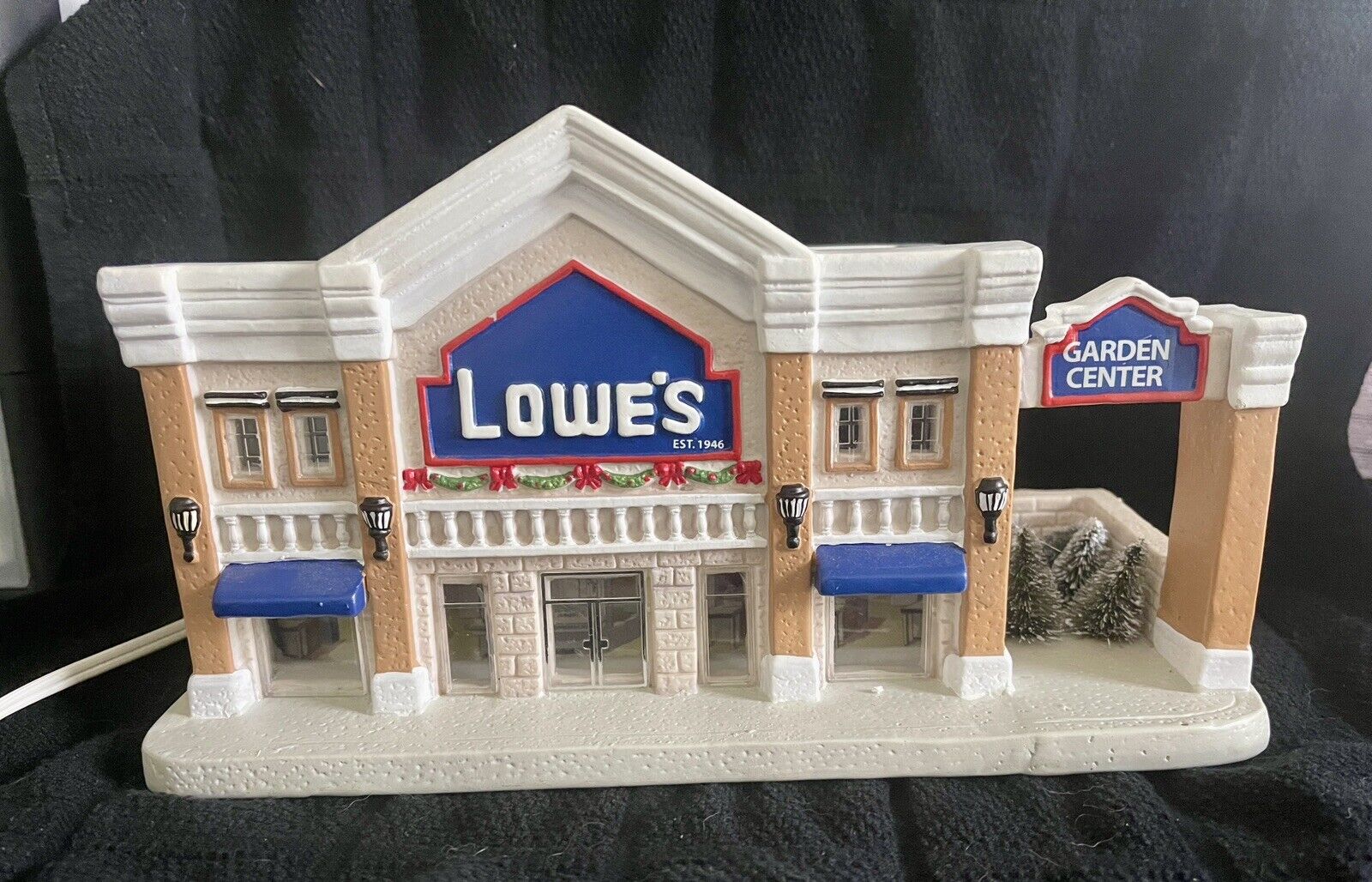 Lowes 65th Anniversary Edition Illuminated Porcelain Building With 2 Accessories