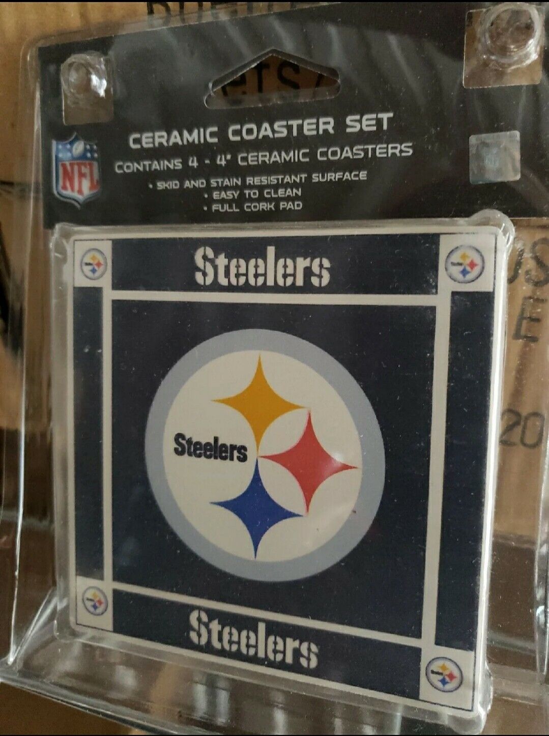 NEW Pittsburgh Steelers Officially Licensed NFL Ceramic Coasters Boelter Brands 
