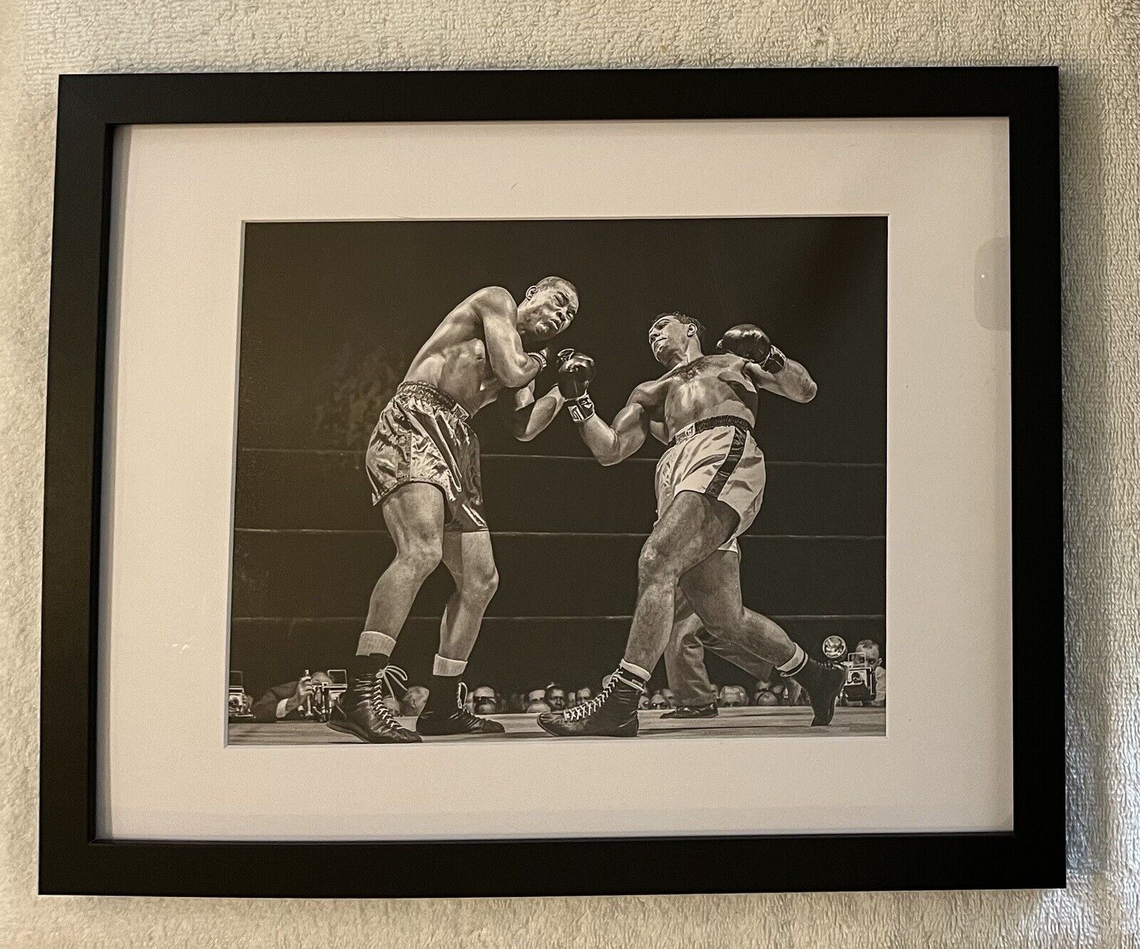 Rocky Marciano vs Joe Louis-Framed And Matted 8x10 Photo-Ready To Hang-Nice