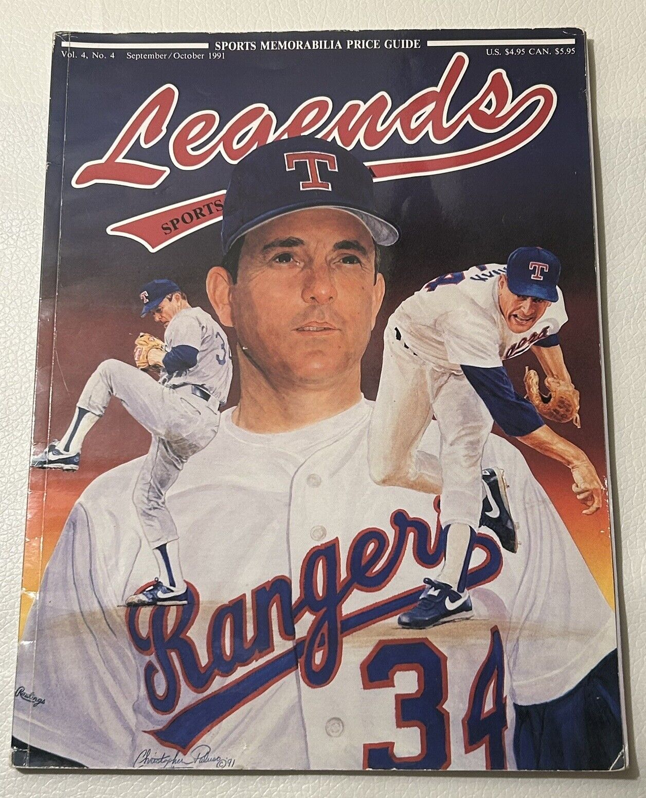1991 Legends Sports Memorabilia Nolan Ryan Texas Rangers w/Cards Intact Vintage