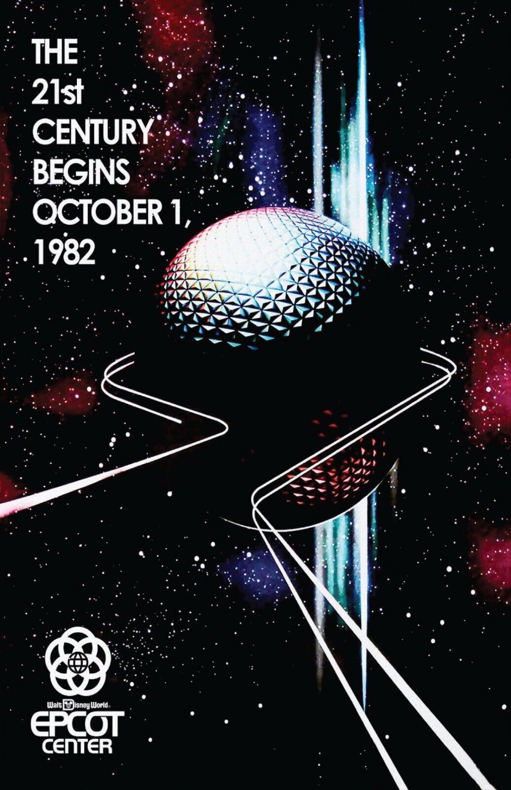 Epcot Center 1982 Teaser Poster Spaceship Earth Century Begins on October 1