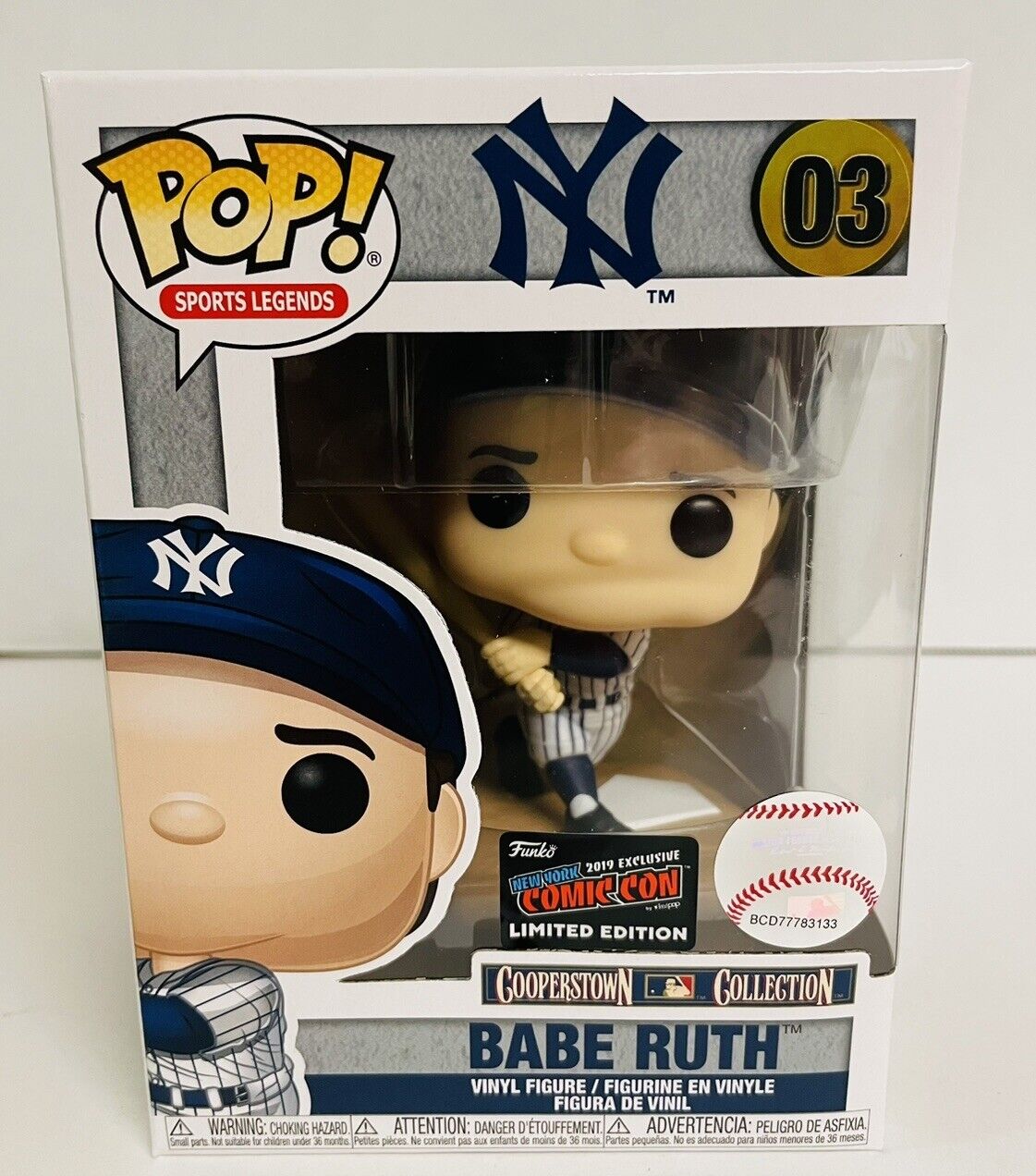 Funko Pop Babe Ruth New York Yankees #03 NYCC Exclusive Pop Armor Protector