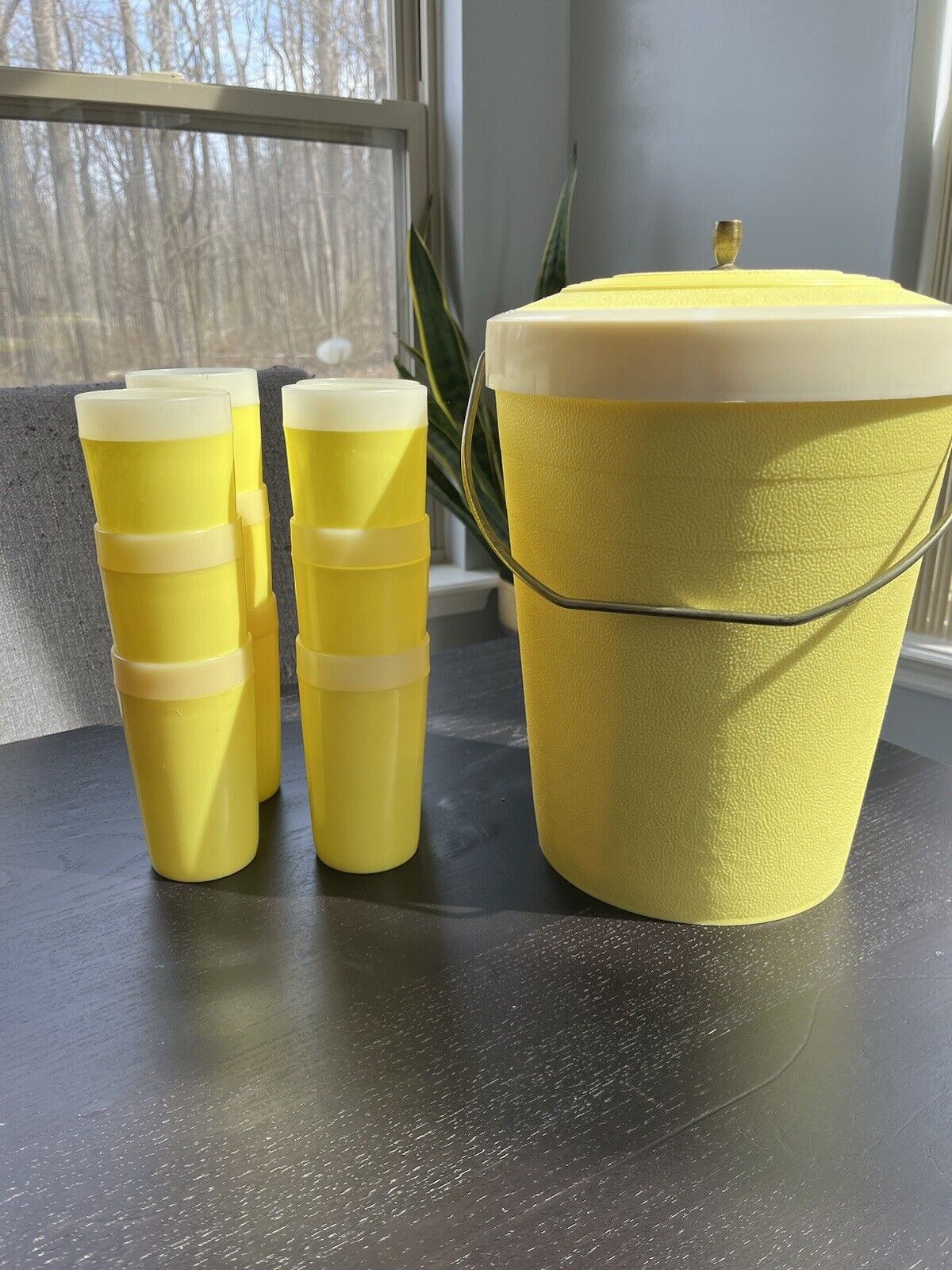 Beacon Yellow Ice Bucket With 12 Matching Cups