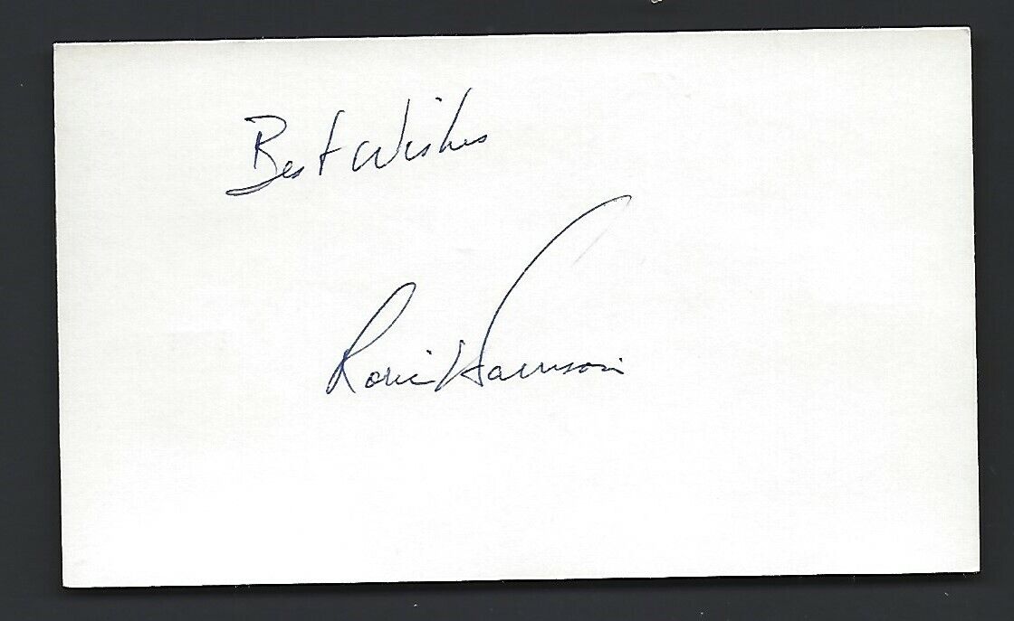 Roric Harrison 3x5 Index Card Autograph Signed Orioles