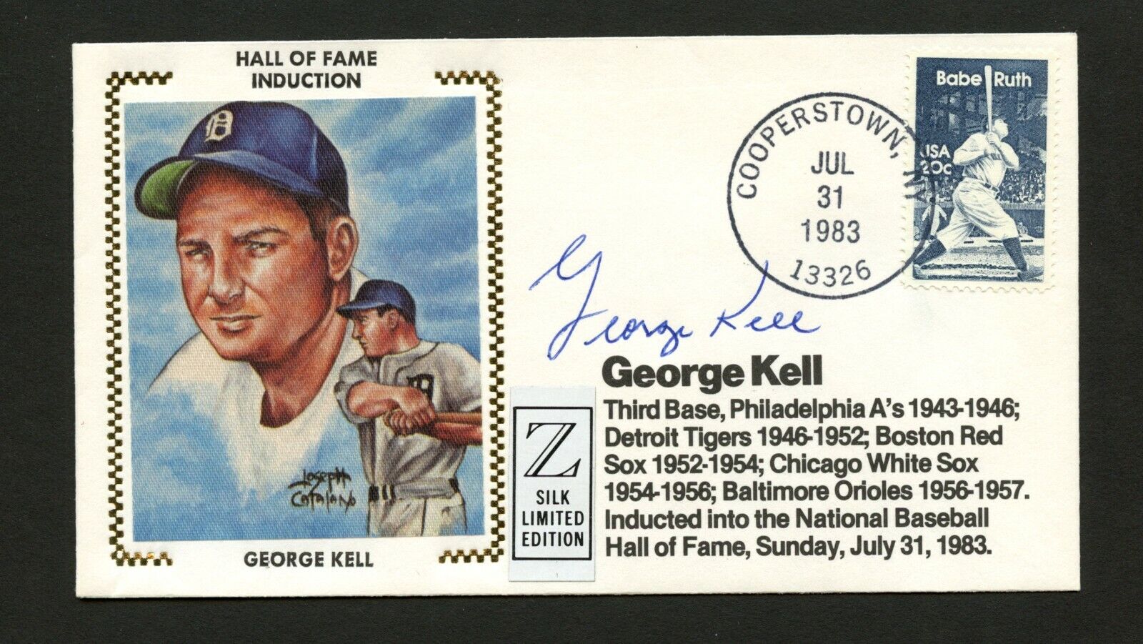 George Kell d.2009 signed autograph postal cover American Baseball Athlete PC171