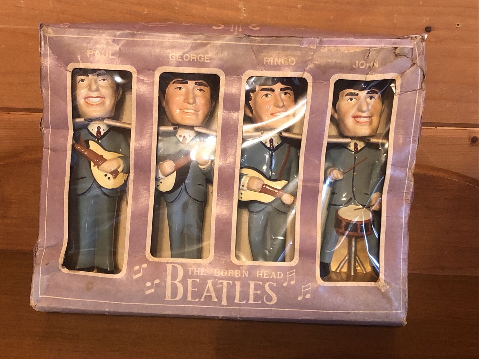 The Beatles Bobbleheads Set Of 4 Car Mascot With Original Box