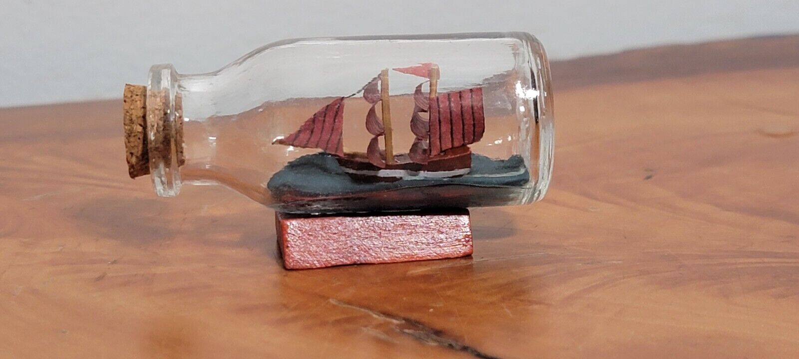 Vintage Miniature Sailing Ship in a Bottle 2.25\