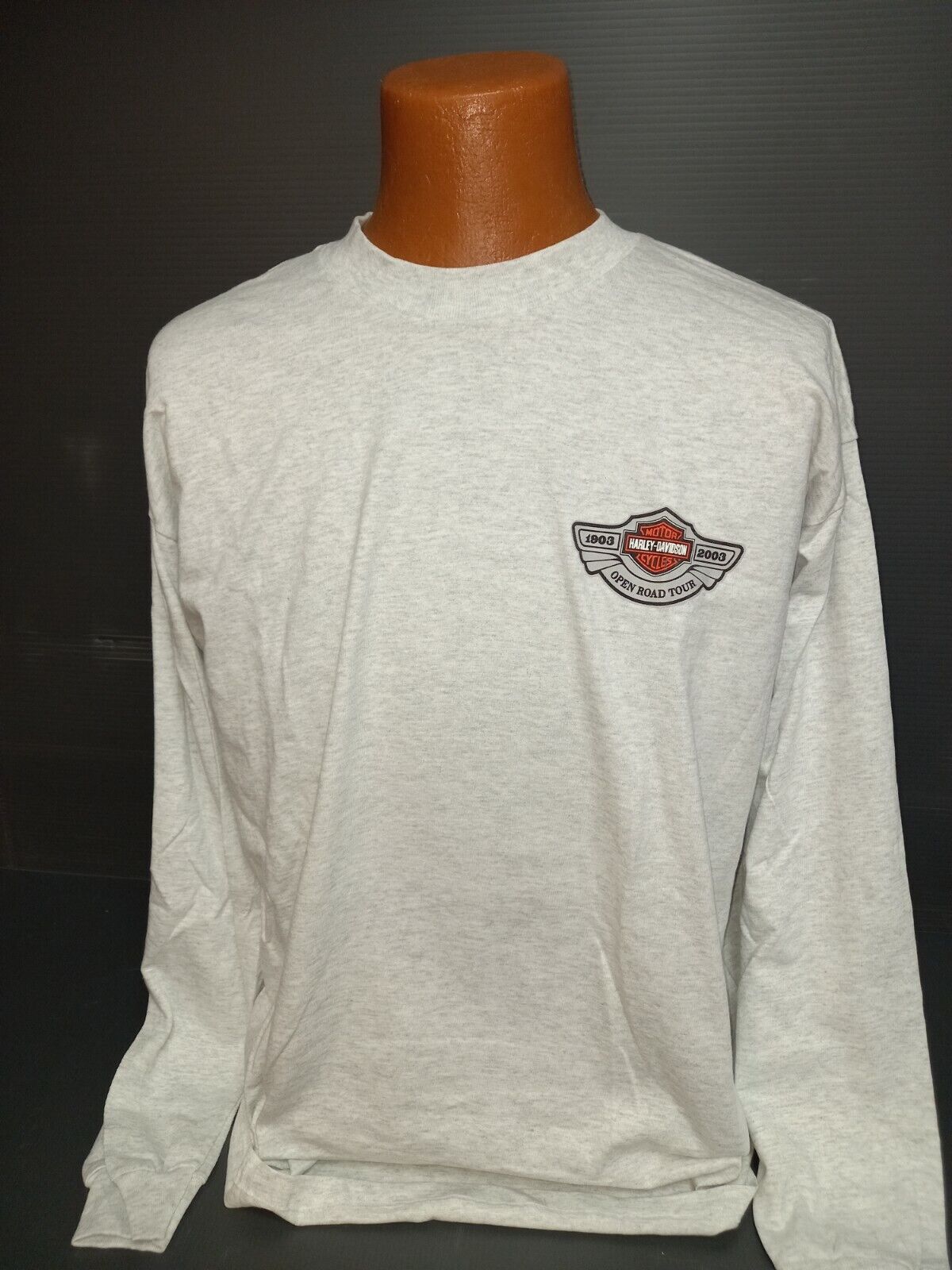 Rare Vintage Harley Davidson Long Sleeve T-Shirt 1903-2003 Open Road Tour
