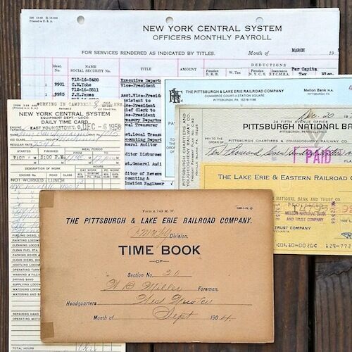 100 Vintage Original 1900-1980s RAILROAD TRAIN RAILWAY Paper Document Lot NOS