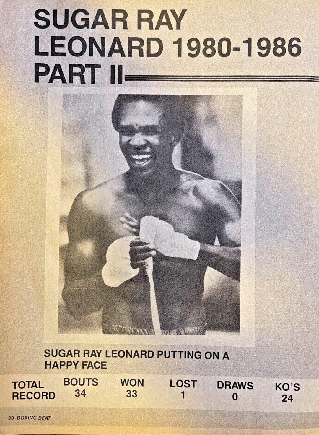 1986 Boxer Sugar Ray Leonard illustrated