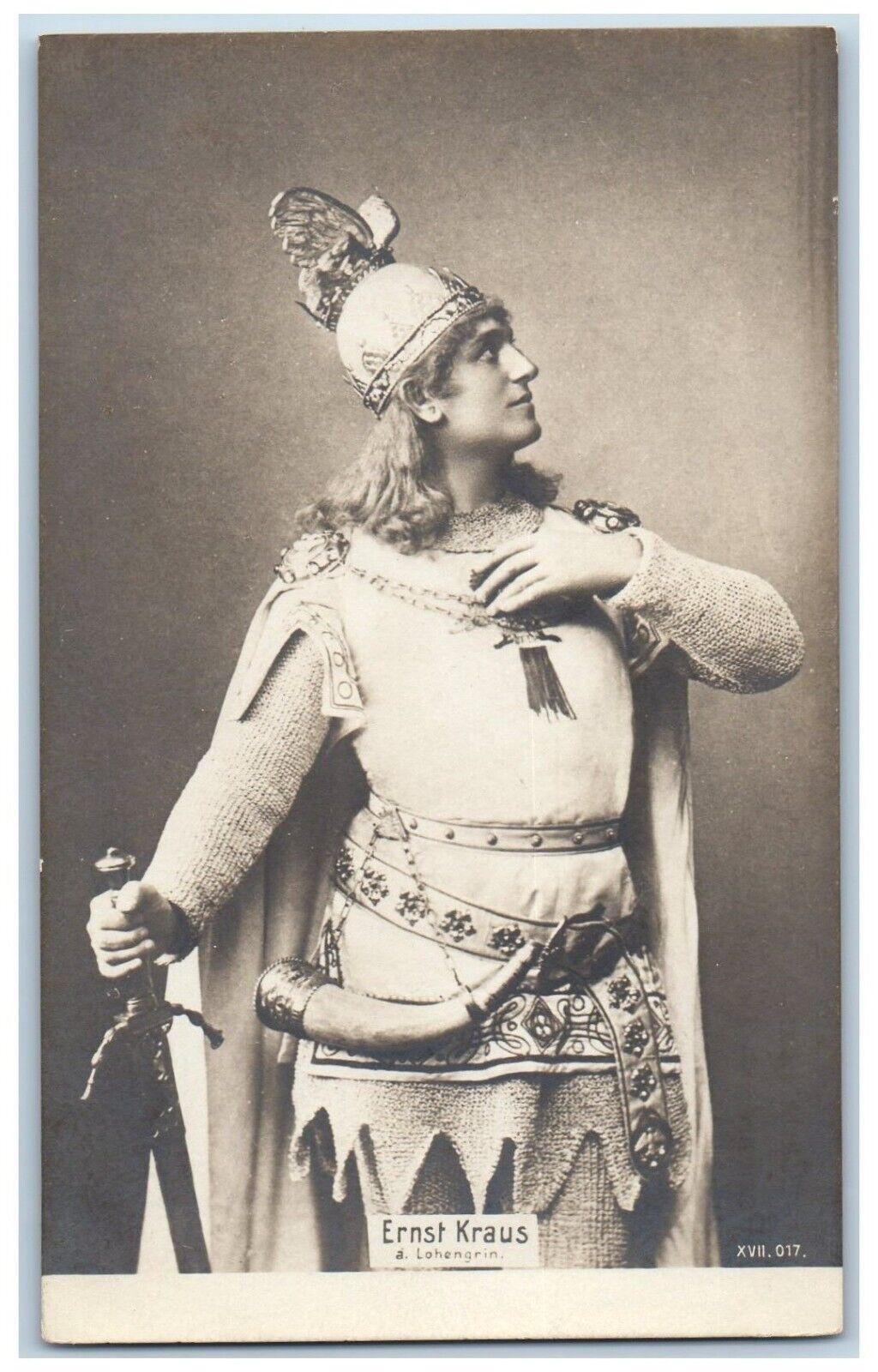 Ernst Kraus Lohengrin Postcard RPPC Photo Studio German Opera Singer c1905