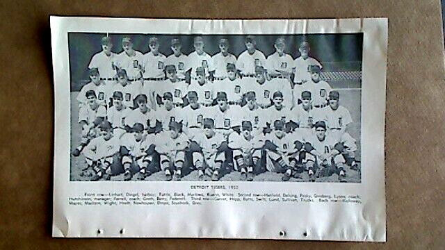 MLB BASEBALL 3 - 1952 DETROIT TIGERS BASEBALL TEAM PHOTO ORIGINAL Another Era MI