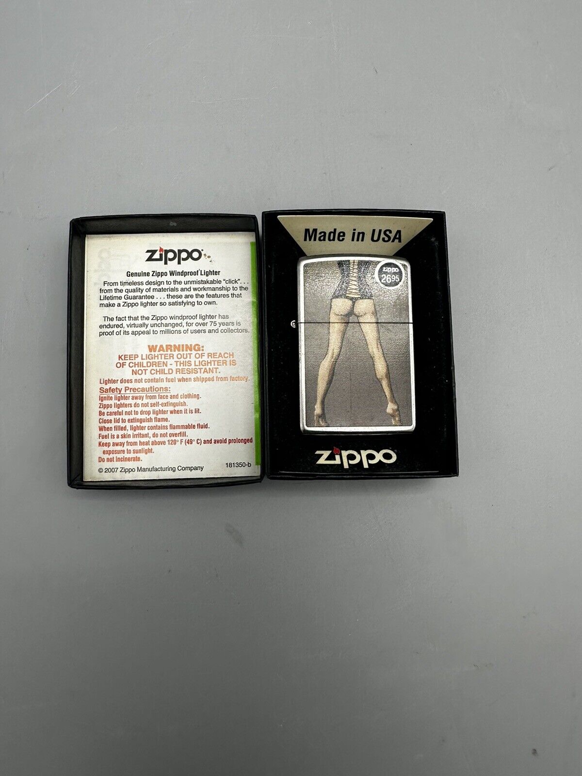 Zippo Lighter Rare “Long Legs” Pin Up 2007 New