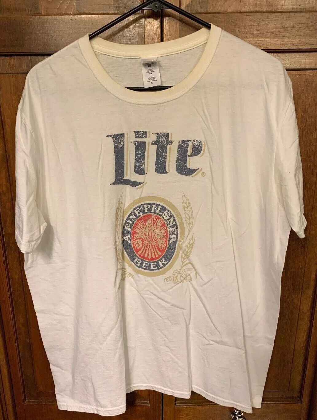 Miller Lite Beer Men XL Tee T Shirt White A Fine Pilsner