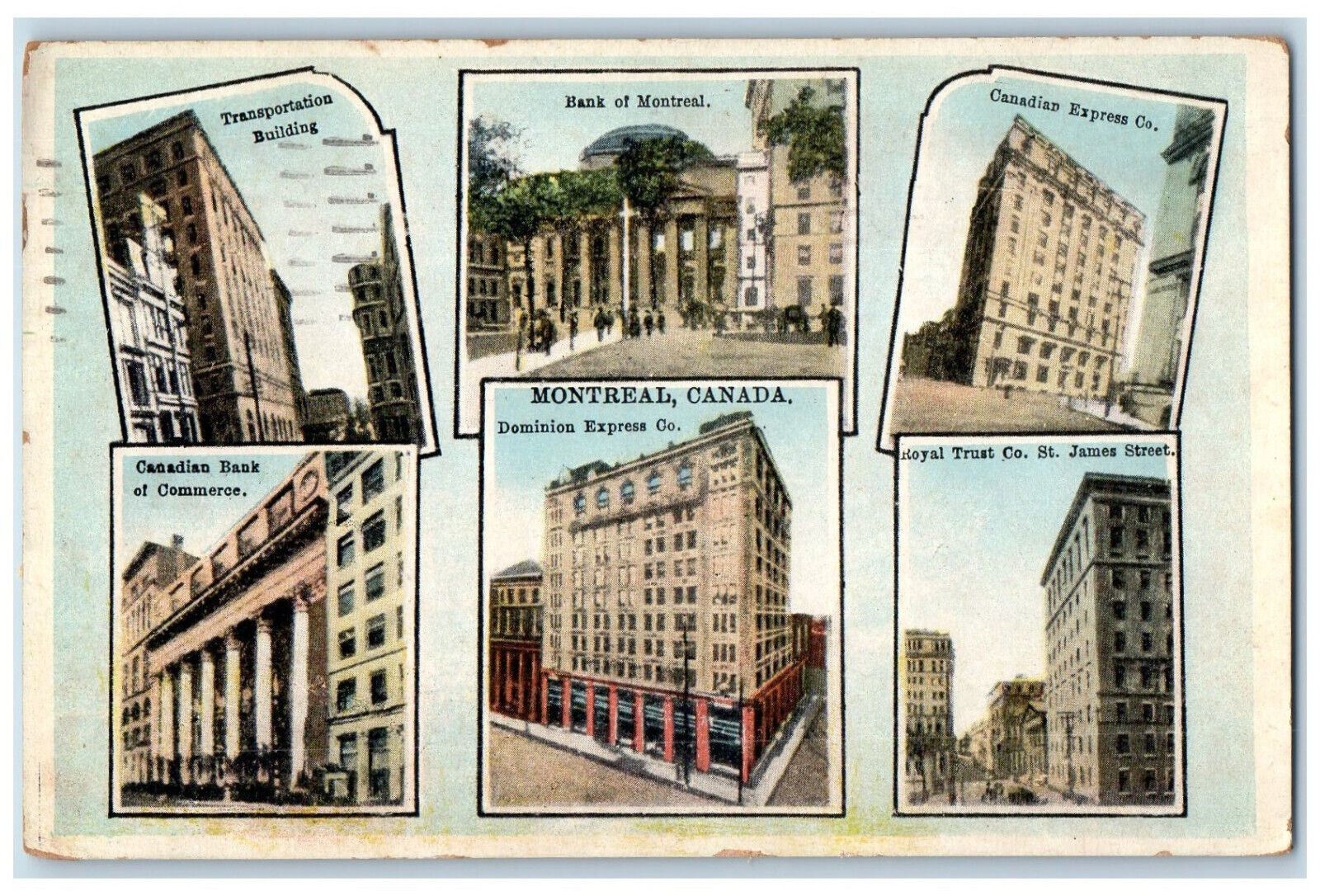 1931 Montreal Quebec Canada Buildings Multiview Vintage Posted Postcard