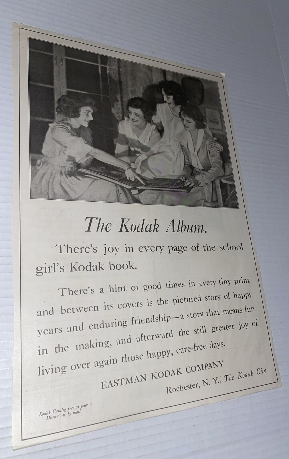 Eastman Kodak 1919 Vintage AD School Girls Book Photo Album Promo Rochester NY