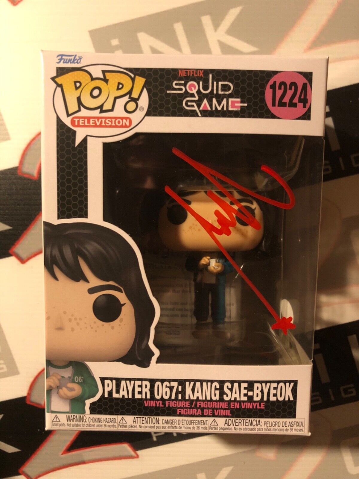 Squid Game Player 067 Kang Sae Funko Pop signed by Jung Ho-yeon Autograph ACOA