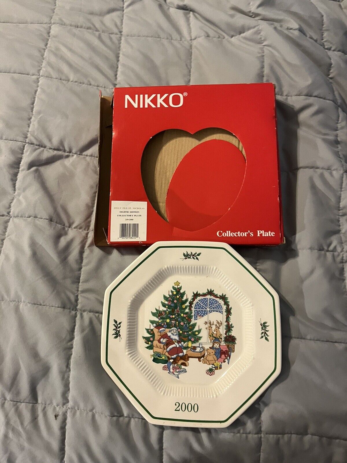 Nikko Christmastime 2000 Collector Plate 8th Edition Octagon Christmas Platter