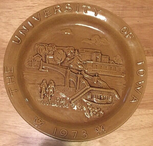 The University of Iowa Greentree Pottery 1973 #191 The Footbridge Plate