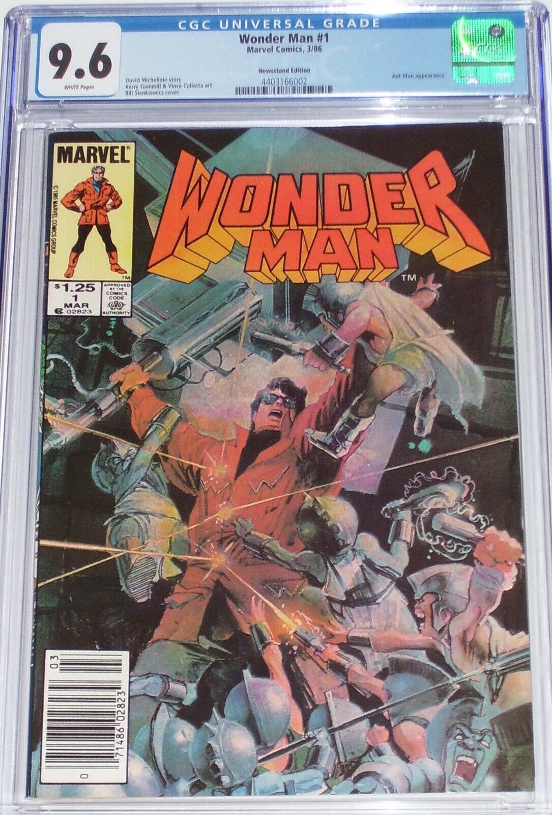 Wonder Man #1 CGC 9.6 Newsstand Edition from March 1986 Ant-Man appearance