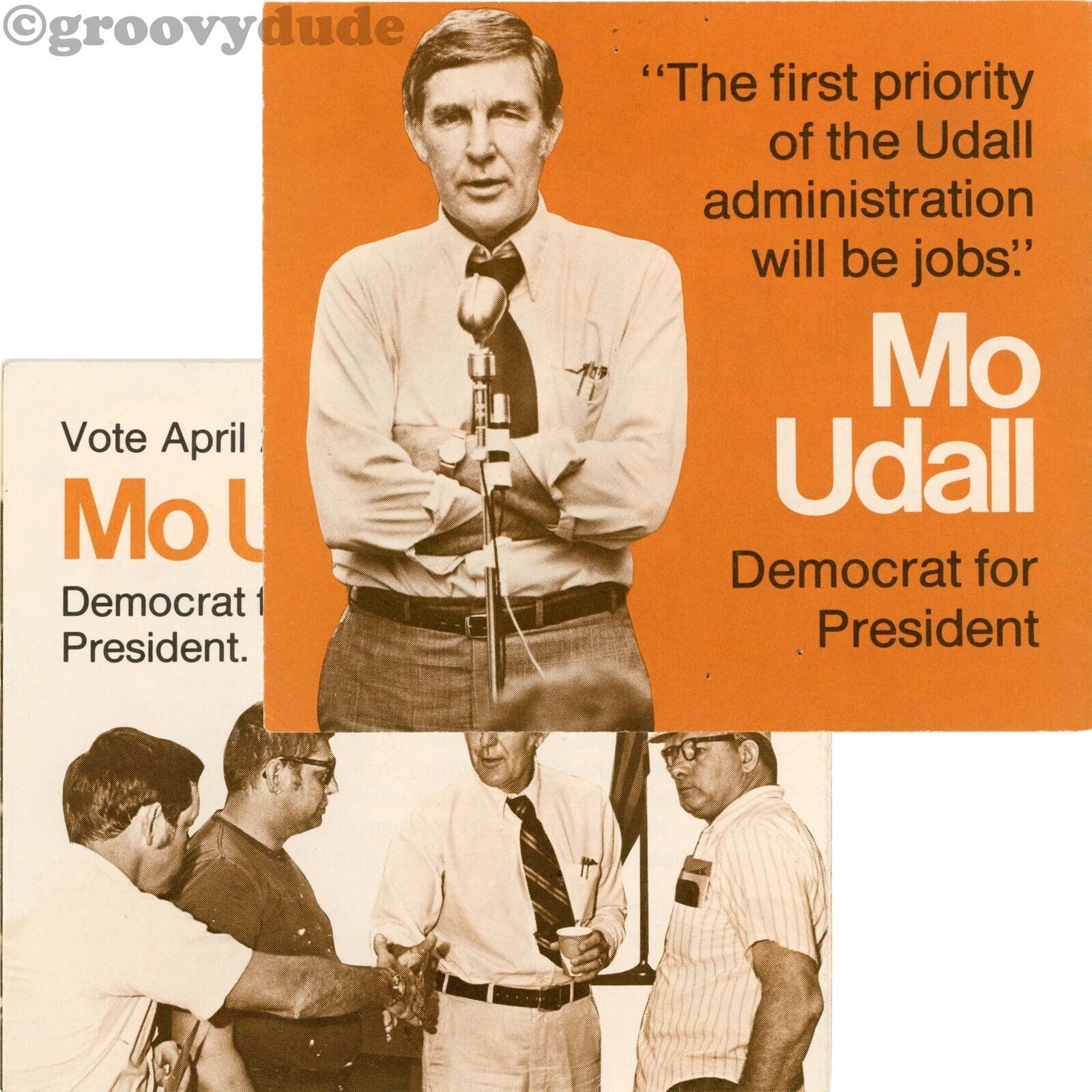 1976 Mo Udall Democrat for President April 27 PA Primary Jobs Campaign Brochure