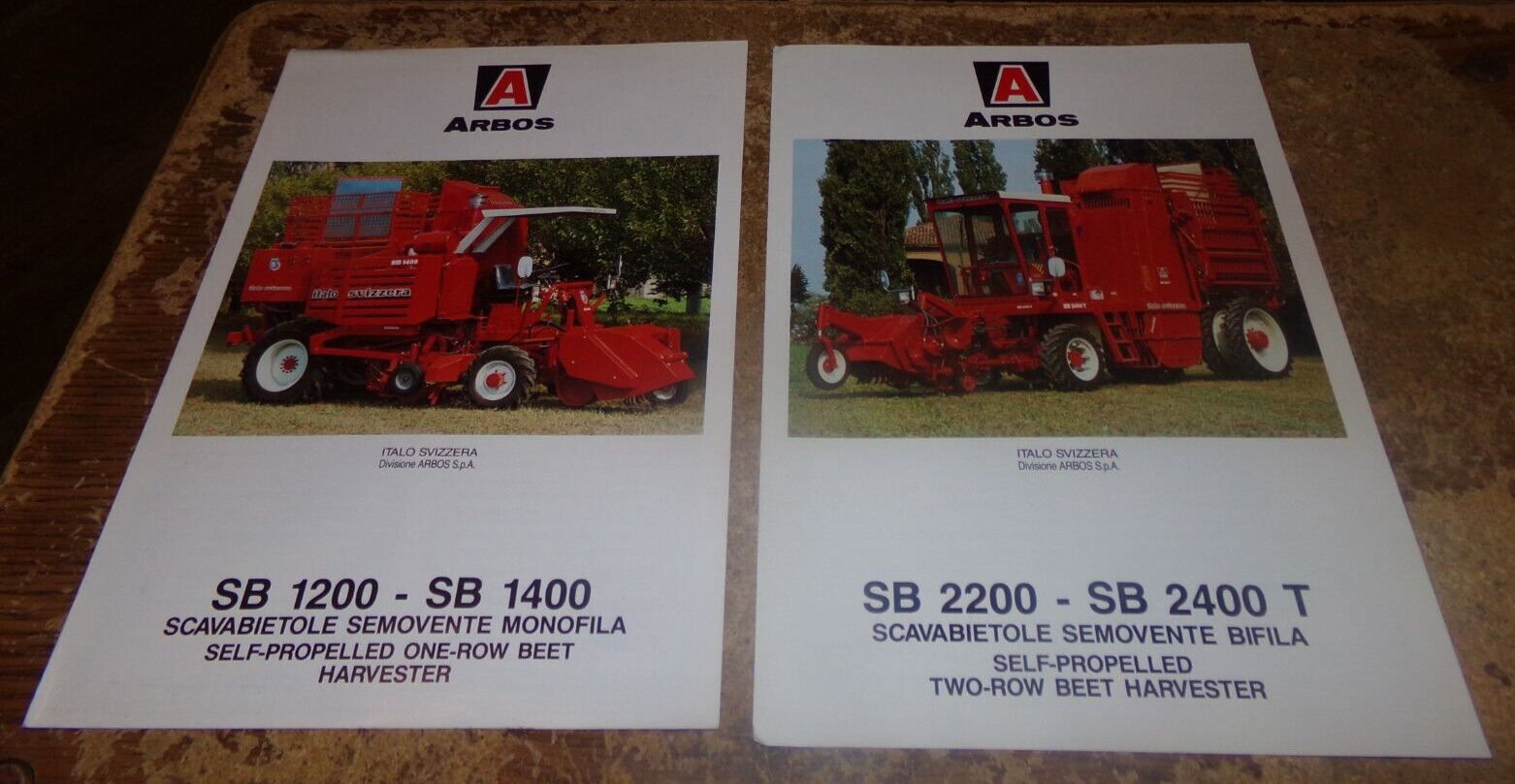 2-lot 2000\'s arbos sugarbeet harvesters italy brochures nice used
