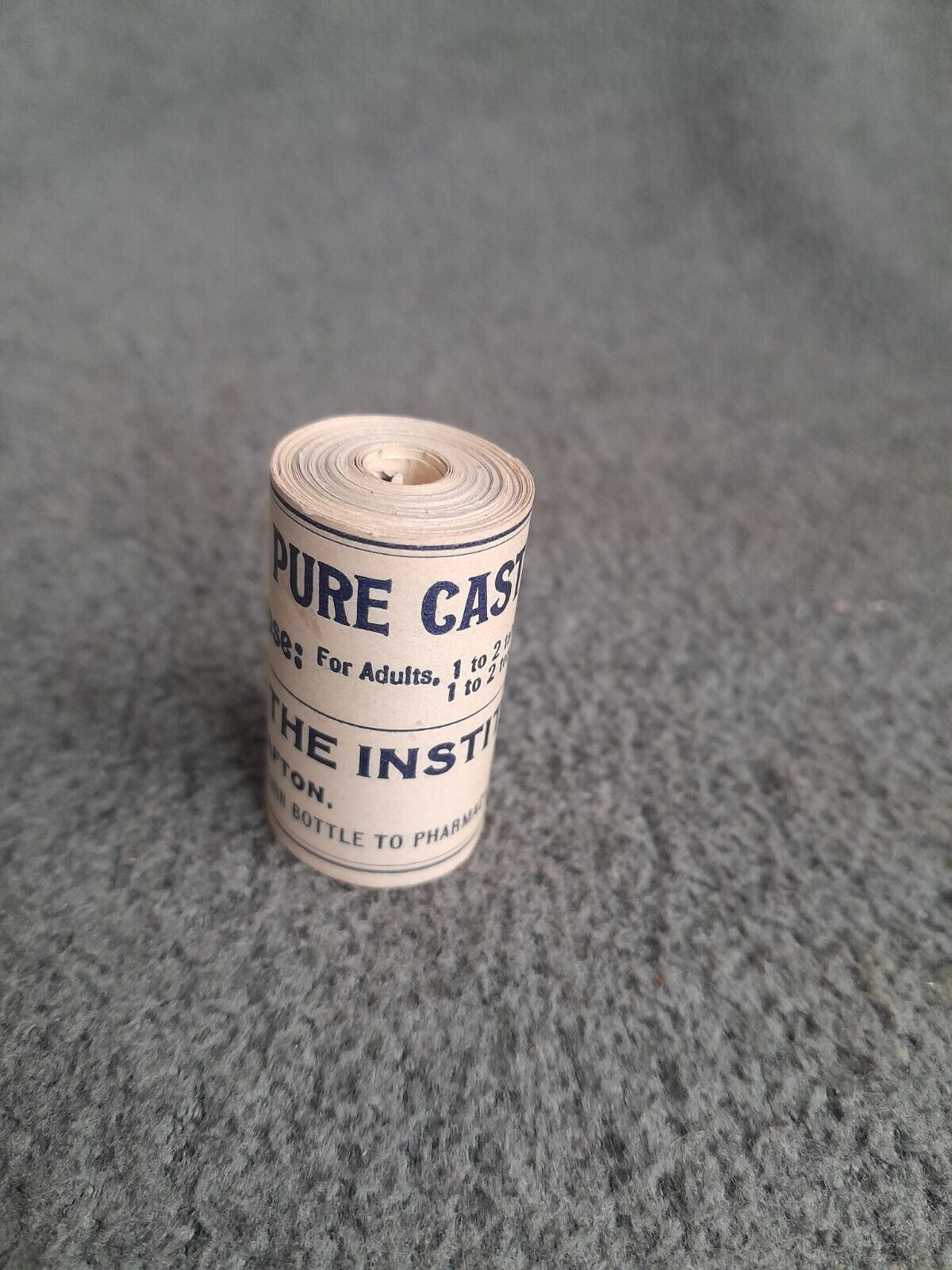 Rare Vintage 1960s NOS Pure Castor Oil Medicine Bottle Unused Labels On Roll