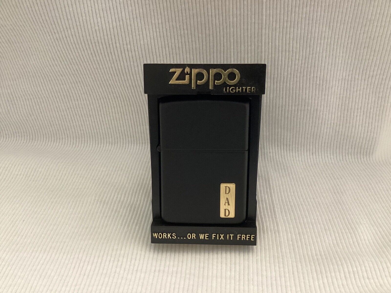 1988 Zippo Matte Black Lighter Engraved “DAD”