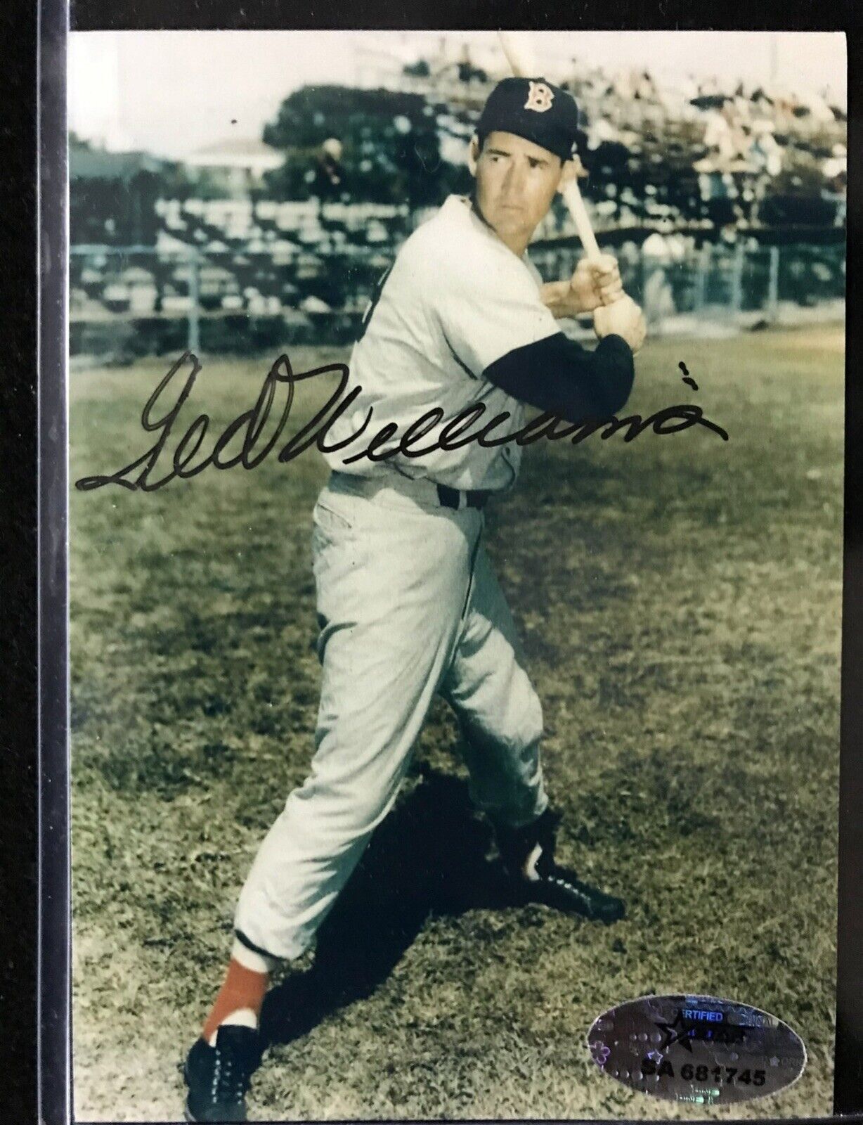 🔥AUTHENTIC TED WILLIAMS SIGNED BOSTON RED SOX 5 X 7 (STAR COA) AUTOGRAPHED HOF