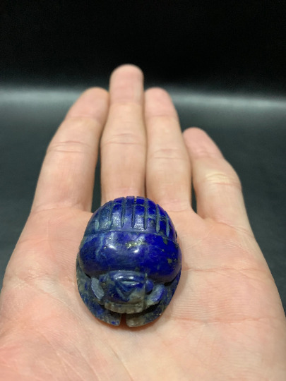 Rare unique Blue Scarab beetle ( Symbol of Good luck ) made of Lapis lazuli