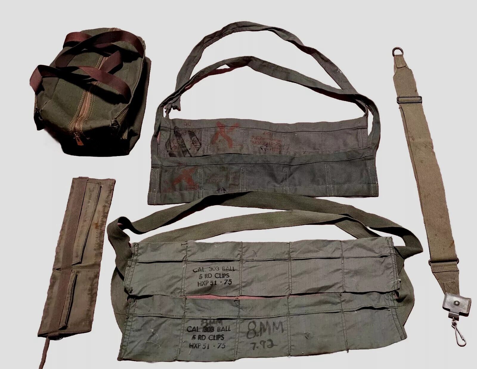 WW2 Era miscellaneous Military Gear Bandoliers Slings And Bags